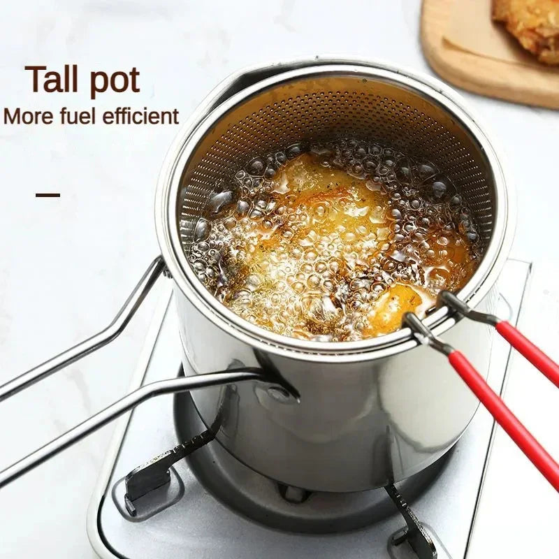 Master Home Frying Stainless Steel Deep Fryer Pot Set with Basket & Lid – Perfect for French Fries, Boiling & More!