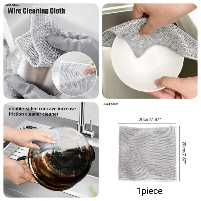 10-Pack Durable Dishwashing Cloths – Wire Scrubber Rugs for Tough Kitchen Cleaning