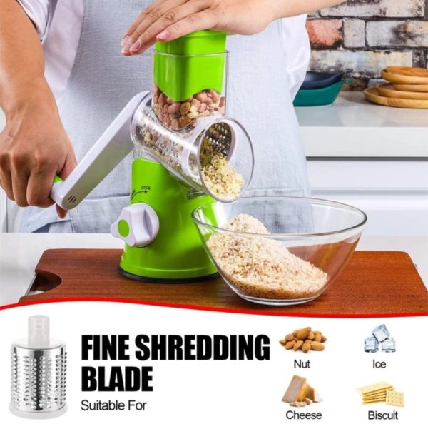 Tabletop Drum Grater | Manual Vegetable Cutter Slicer & Grater | Multi-functional Kitchen Gadget ( Random Color )