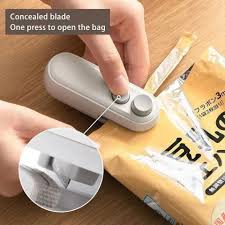 Heat Sealing Machine 2 In 1 Cutting And Sealer Usb Rechargeable Food Sealer Mini Sealer For Snack Storage Food Sealer For Chip Bags, Plastic Bags, Food Storage ( Random Color)