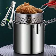 Stainless Steel Deep Fryer Pot Set – French Fries Cooker with Basket & Lid for Home Frying, Boiling & Baking