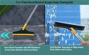 2-in-1 Rotating Floor Scrubber Brush – Multipurpose Bathroom, Tile & Window Cleaning Tool with 120° Swivel Head